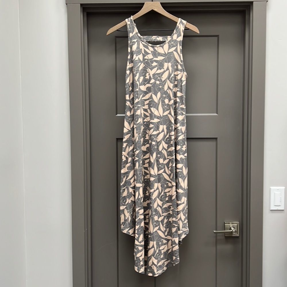 A-line Midi Dress, Grey/Peach, Small